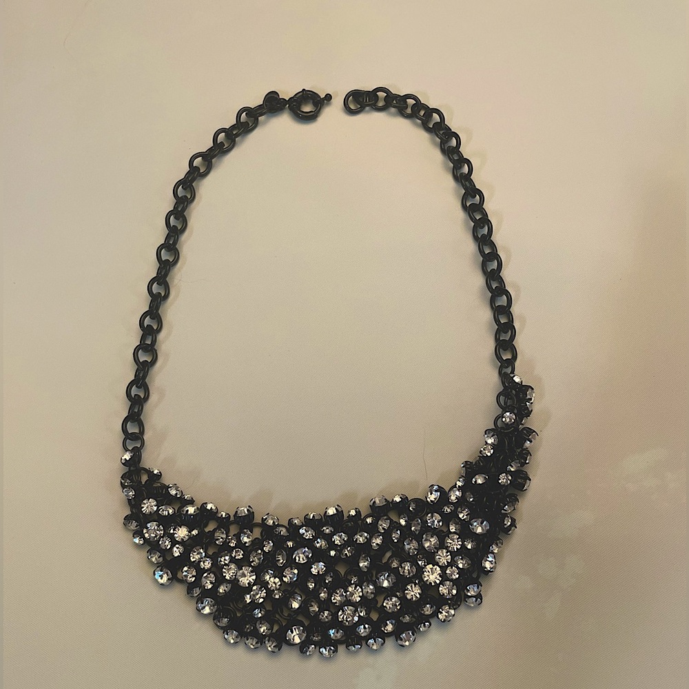 J. Crew Black and Silver Chain Necklace